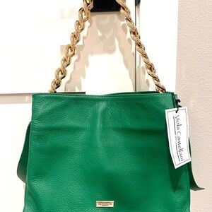 Vida Castellani Green Leather Shoulder Bag